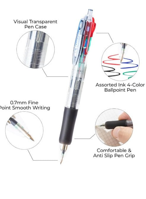 M&G Chenguang 4 in 1 Retractable Novelty Multi-Color Ball Point Pen - No:ABP80371