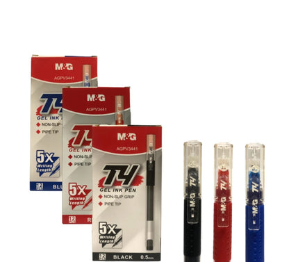 M&G Chenguang T4 Gel pen 0.5mm tip super smooth - Blue , Black or Red - 1pcs - No:AGPV3441