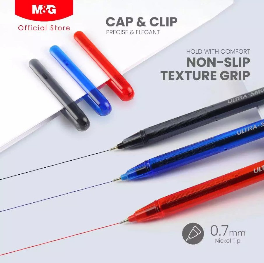 M&G Chenguang C1 Ultra-Smooth Ballpoint Pen 0.7mm– Effortless Writing with High-Quality Nickel Silver Tip - Blue or Black or Red - 1pcs - No: ABPC6571