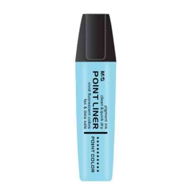 قلم تحديد M&amp;G Chenguang Textliner Point Liner بلون باستيل فلورسنت - أزرق فاتح - قطعة واحدة - رقم المنتج: AHM21578