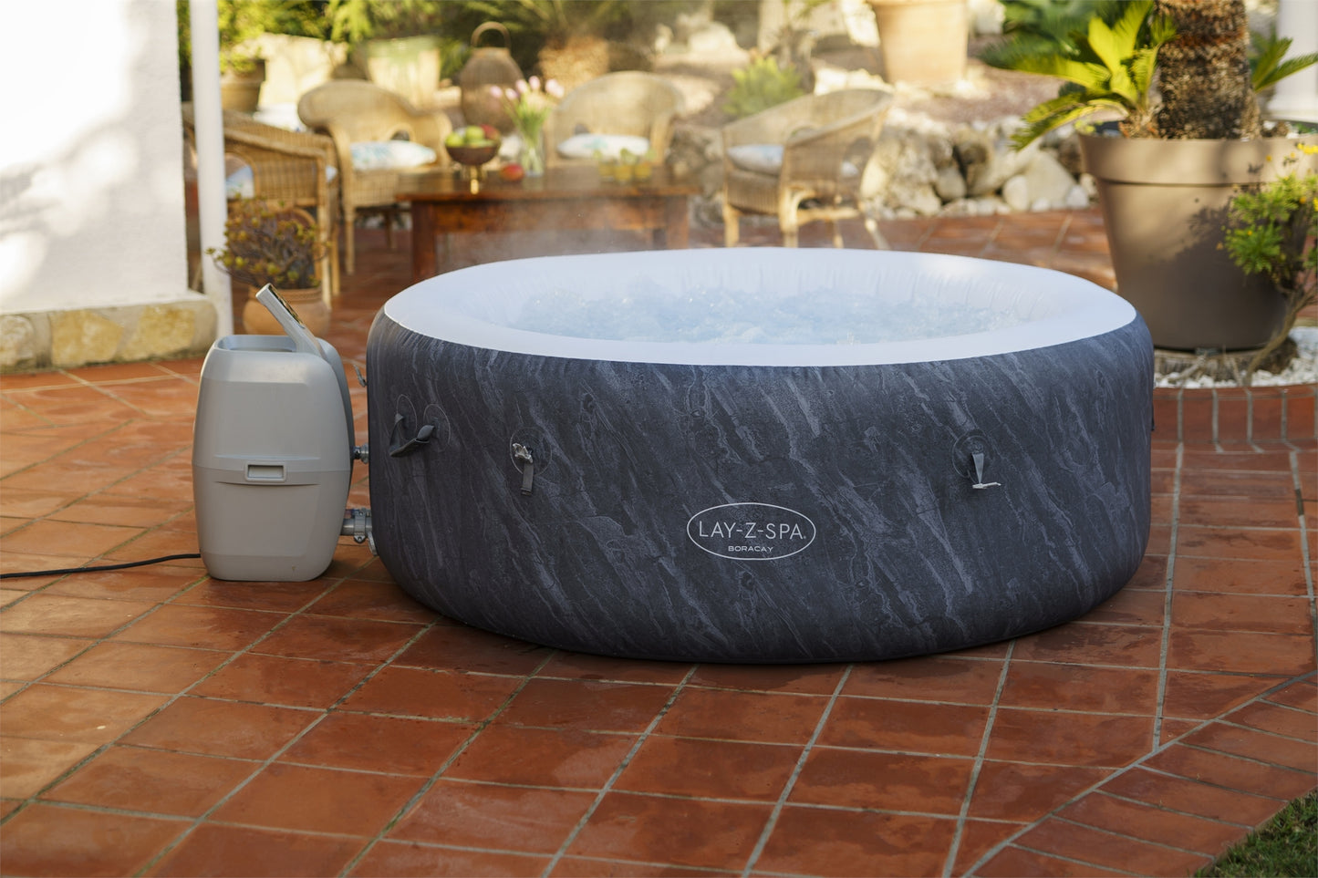 Bestway Boracay AirJet Spa Tubs ,Inflatable Spa Pool Above the Ground 4 People  1.80 mx 66 cm - No:60175
