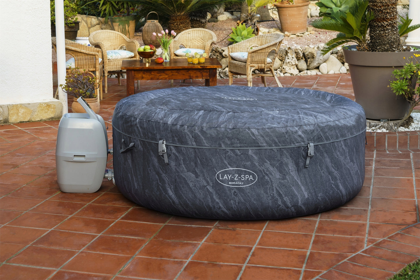 Bestway Boracay AirJet Spa Tubs ,Inflatable Spa Pool Above the Ground 4 People  1.80 mx 66 cm - No:60175