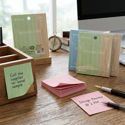 M&G Chenguang ProfutureLab "Life Is Like a Tree" Sticky Notes – 3 × 3 Inch (72 × 72 mm), 30 Sheets, Pastel Memo Pad, Self-Adhesive Notes- 1pcs- No:YS0397