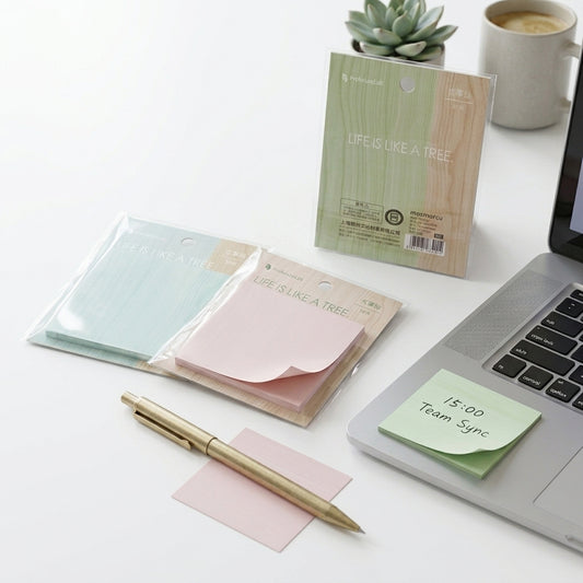 M&G Chenguang ProfutureLab "Life Is Like a Tree" Sticky Notes – 3 × 3 Inch (72 × 72 mm), 30 Sheets, Pastel Memo Pad, Self-Adhesive Notes- 1pcs- No:YS0397