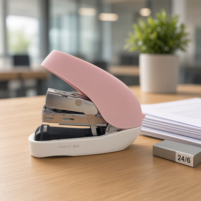 M&G Chenguang EaseJoy Stapler with 1000 Staples, 24/6, 25-Sheet Capacity, Power-Saving Design, Assorted Color - 1pcs - No: ABS916LD
