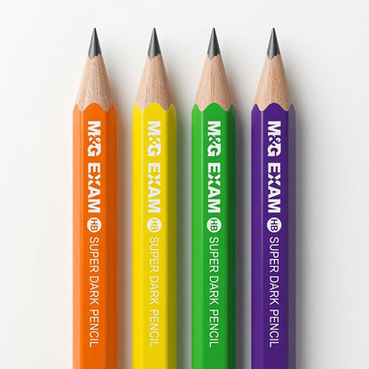 M&G Chenguang Exam HB Wooden Pencils – Super Dark Graphite with Free Sharpener & Eraser, 12-Pack, School & Exam Writing - No: AWP32014