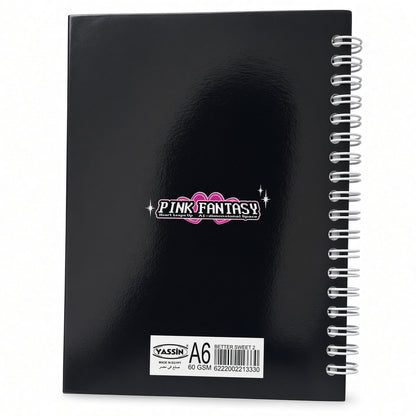 Yassin Pink Fantasy A6 Spiral Notebook with Matching Pen, 96 Sheets, 60 GSM – Stylish Compact Notebook for School, Work & Everyday Notes - No:1333