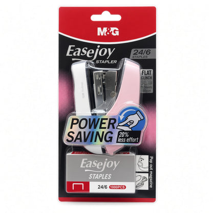 M&G Chenguang EaseJoy Stapler with 1000 Staples, 24/6, 25-Sheet Capacity, Power-Saving Design, Assorted Color - 1pcs - No: ABS916LD