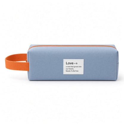M&G Chenguang Long Canvas Pencil Case with Carry Handle – Large Capacity Stationery Organizer, Love-s Design - 1pcs - No: APB932LD