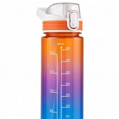 BEAUTY SPORT 850ml Sports Water Bottle with Straw & Flip-Top Lid – Reusable Leak-Resistant Bottle- Assorted Color