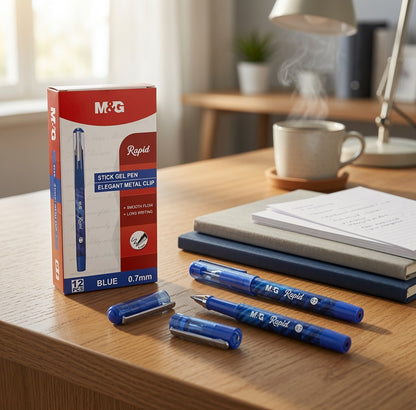 M&G Chenguang Rapid Stick Gel Pen 0.7mm – Blue Ink | Smooth Writing | Metal Clip - 1 Pcs - No: AGP11574