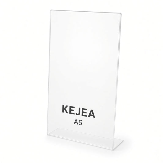 KEJEA Acrylic Sign Holder, Acrylic Poster, A5 L Shape, Display Poster Stand, Sign Holder, Clear Acrylic Counter Poster Sign Display