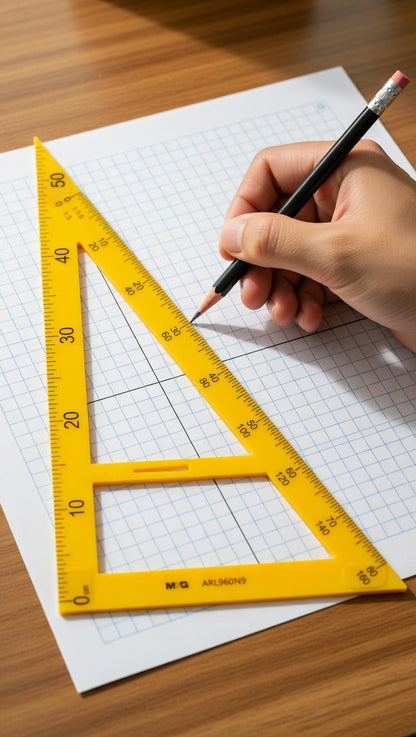 M&G Chenguang Large Triangle Ruler, 60-Degree for Precise Geometric Measurements 50cm - No:ARL960N9