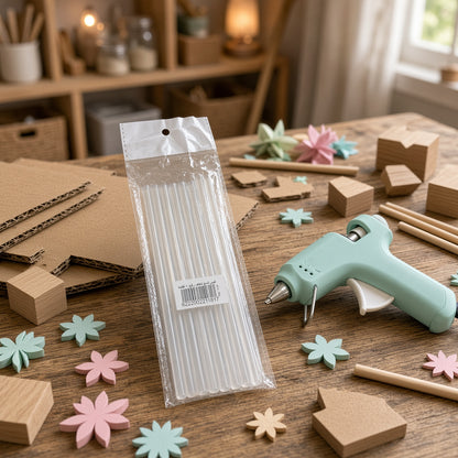 Transparent Hot Melt Glue Sticks – 8 Pieces – Clear Glue Gun Refills for Crafting, DIY & Repair - No: 1181