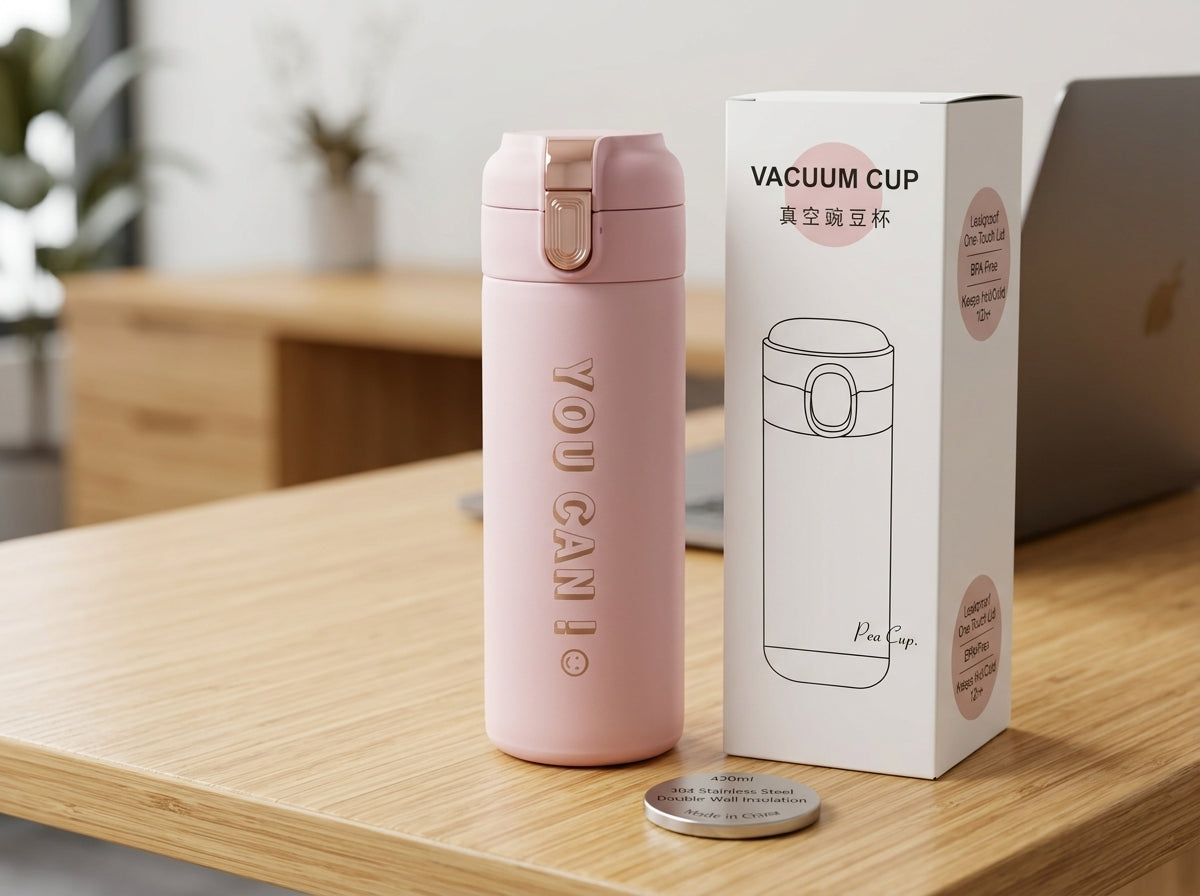 YOU CAN JO Vacuum Insulated Travel Bottle – 420ml Stainless Steel Thermal Flask | Leakproof Coffee & Tea Mug