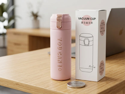 YOU CAN JO Vacuum Insulated Travel Bottle – 420ml Stainless Steel Thermal Flask | Leakproof Coffee & Tea Mug