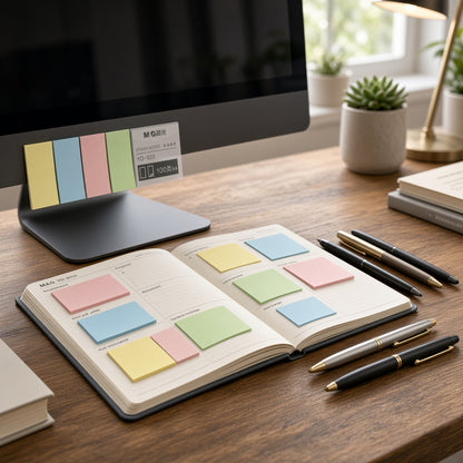 M&G Chenguang Sticky Notes – 4 Pastel Colors, 100 Sheets Each – Self-Stick Memo Notes - No: YD-933