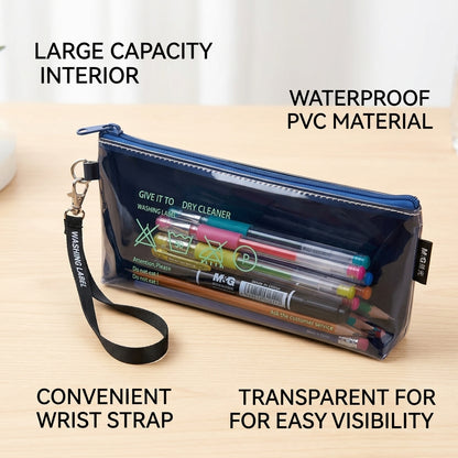 M&G Chenguang Waterproof PVC Pencil Case with Wrist Strap – Large Capacity Zippered Storage Pouch - 1pcs - No: APB903DJ