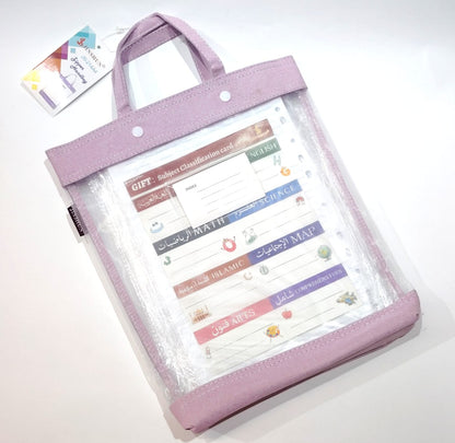 Jinshun Transparent Expanding Document Bag with Handles – A4 Waterproof File Organizer, Snap Closure, Multi-Pocket School & Office Folder - 1pcs