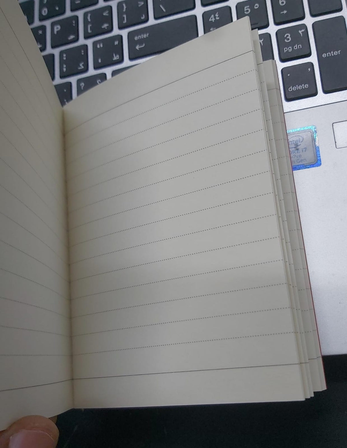 Yassin Mini Thread-bound Notebook 32 Sheets, 13.5 × 10 cm – Lined Notebook, Red - No: 1313