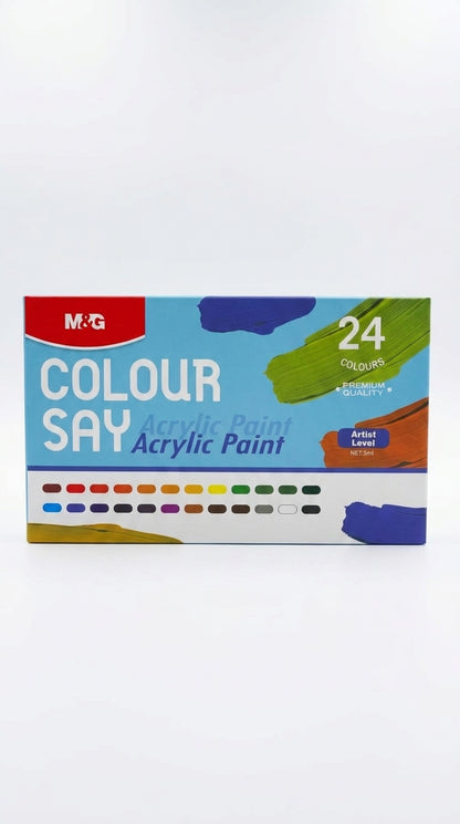 M&G Chenguang Acrylic Paint Set, 24 Colors × 5ml – Premium Artist Quality Acrylic Paints for Canvas, Wood, Fabric & Crafts - No:APL976T0
