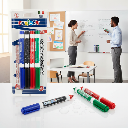 Carioca Set of 4 whiteboard marker - multi color - No:42878