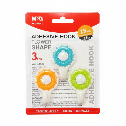 M&G Chenguang Flower Adhesive Wall Hook 1.5kg 3pcs - No:ARC925CL
