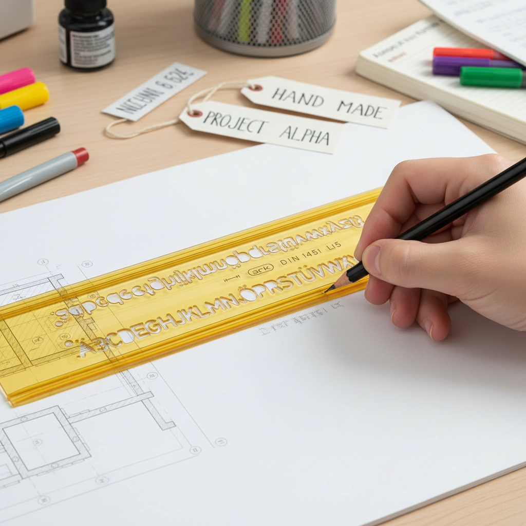Ark Stencil Ruler For Letters, 0.5 Cm - NO: 042