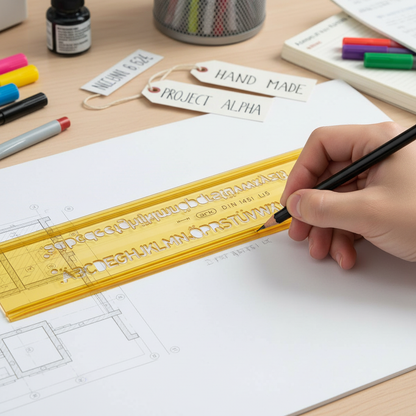 Ark Stencil Ruler For Letters, 0.5 Cm - NO: 042