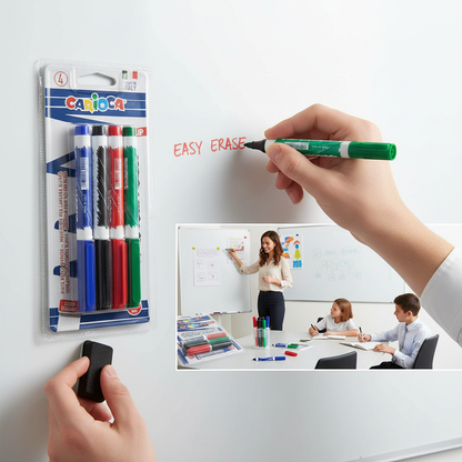 Carioca Set of 4 whiteboard marker - multi color - No:42878