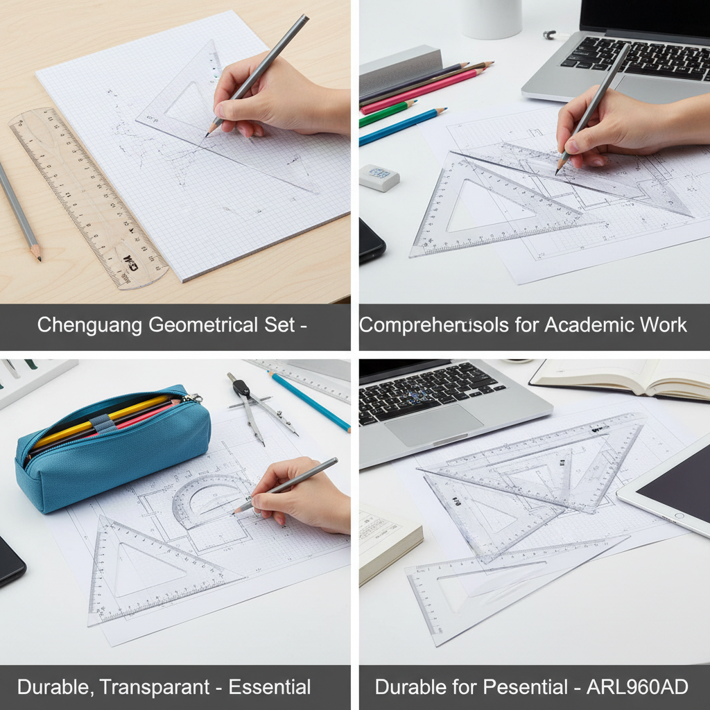 M&G Chenguang Geometrical Set, Comprehensive Tools for Accurate Drafting and Measurements 4pcs- No:ARL960AD