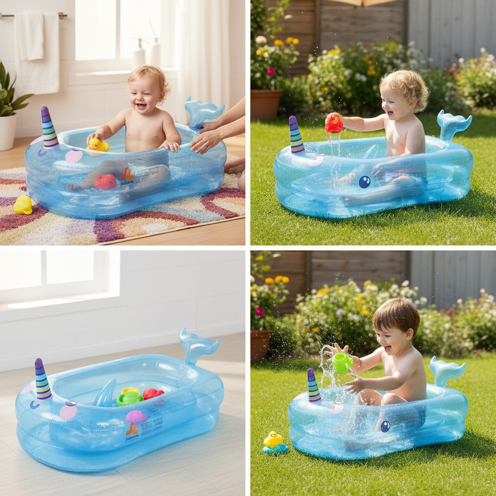 JILONG Sunclub Little Whale Baby Bathtub 95cm x 62cm x 48cm - No: 51024