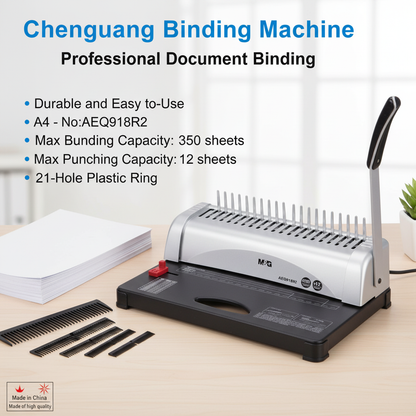 M&G Chenguang Binding Machine, Professional Document Binding, Durable and Easy-to-Use - A4 - No:AEQ918R2