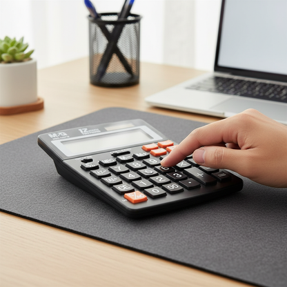 M&G Chengaung Desktop Calculator 12 Digits Two Power Source with Tax Function and Cost Sell Margin - No:ADG981K1