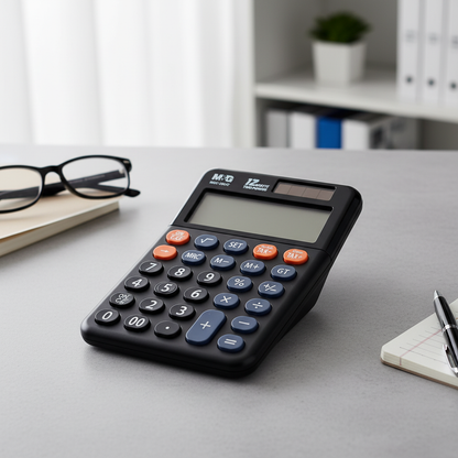 M&G Chenguang Desktop Calculator, Tax Function, 12 Digits, Dual Power, Reliable Performance Model MGC-20UC - No:ADG981J9