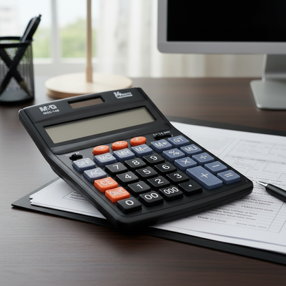M&G Chenguang Large Display Desktop calculator 14 Digits two Power source - No:ADG981J6
