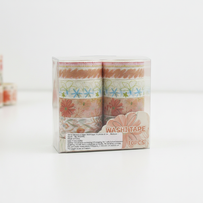 Set of decorative paper Washi tape 10 pieces of 2m , Multicolor - 1 Pack - No:JD2645C