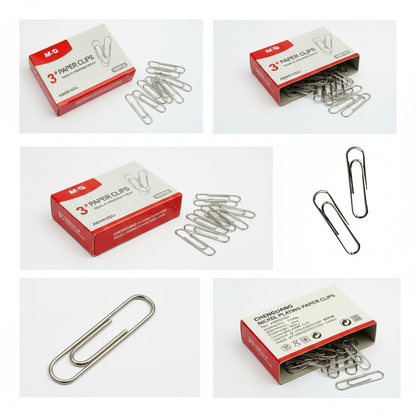 M&G Nickel Plated Paper Clips 100 Pcs Smooth Finish No.ABS916DU (6936965490638)