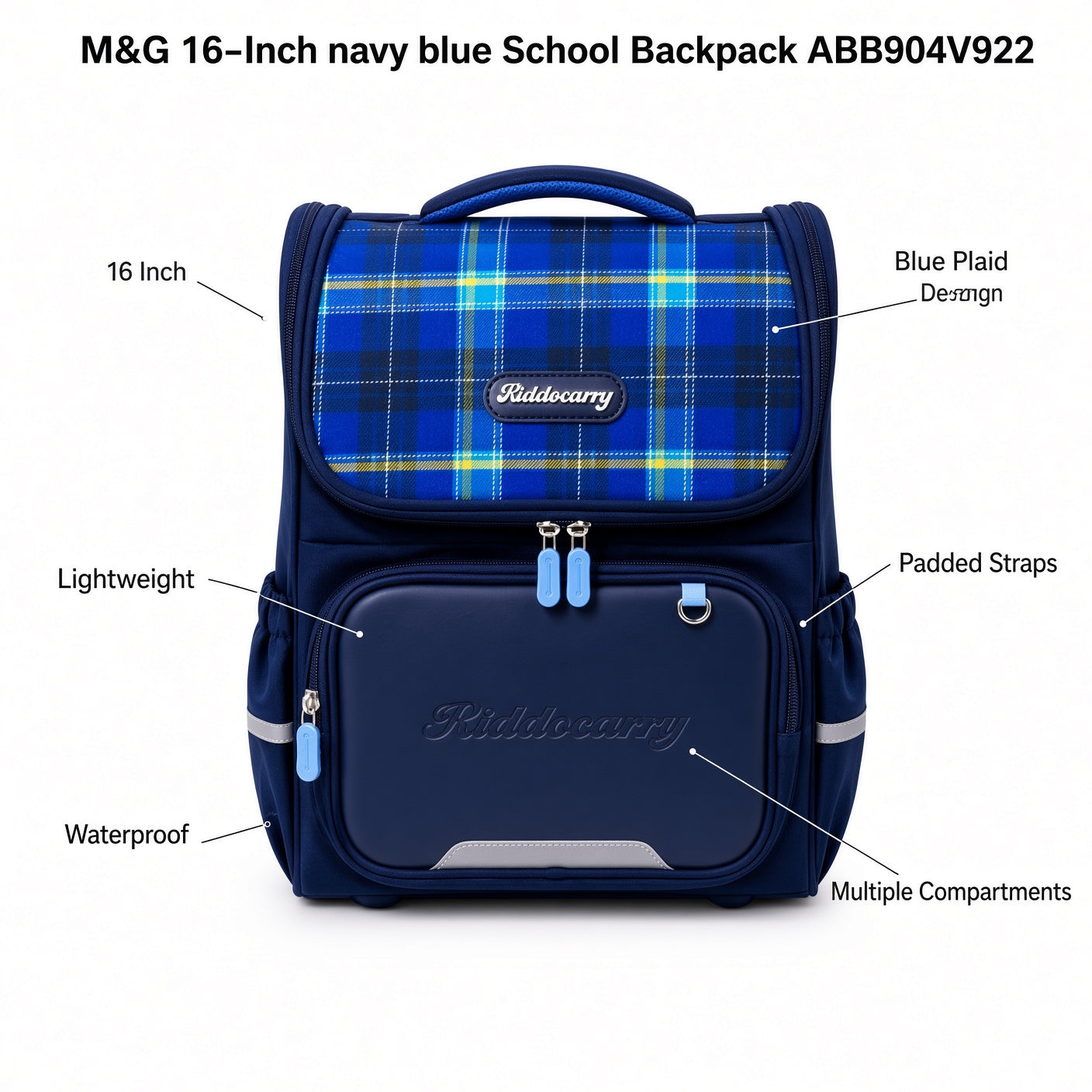 M&G Chenguang 16-Inch School Backpack for Kids – Lightweight Waterproof Backpack with Multiple Compartments - No: ABB904V922