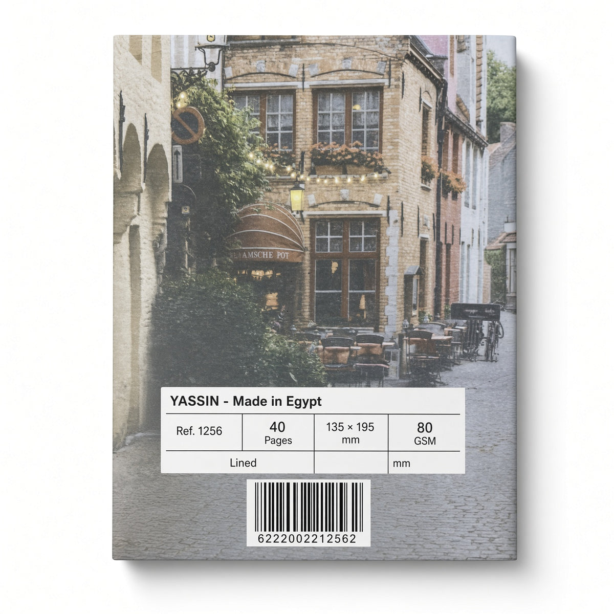 Yassin Notebook – Lined Notebook, 40 Pages, 135 × 195 mm, 80 GSM - 1pcs - No: 1256