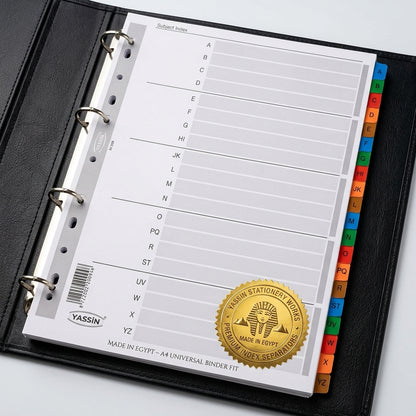 Yassin A-Z Color Index Separators - Alphabetical Divider Tabs for Binders & Files - view 3