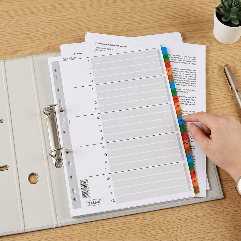 Yassin A-Z Color Index Separators - Alphabetical Divider Tabs for Binders & Files - view 2