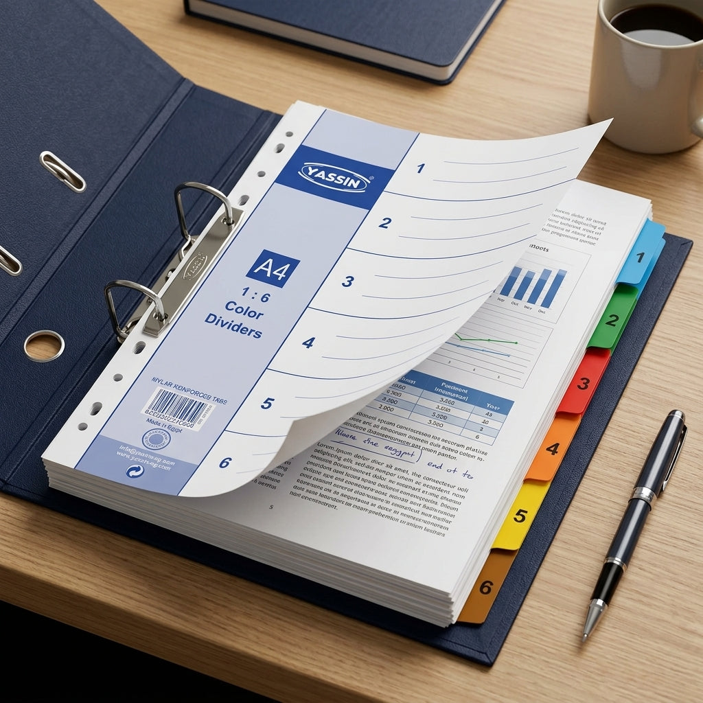 Yassin A4 Color Dividers 1-6 Classic Separators - Index Tabs for Binders & Files - view 2