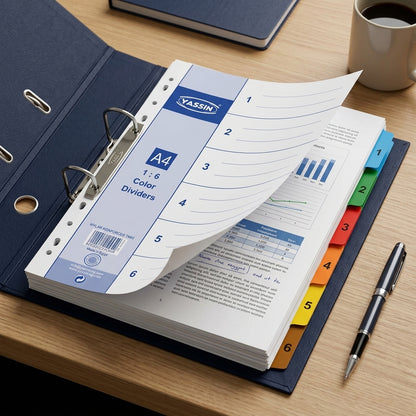 Yassin A4 Color Dividers 1-6 Classic Separators - Index Tabs for Binders & Files - view 2