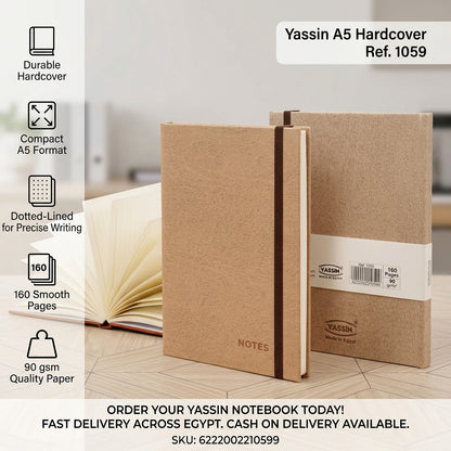 Yassin Hard Cover Hardcover Notebook A5 Red - Durable Lined Journal for School & Office - No: 1059