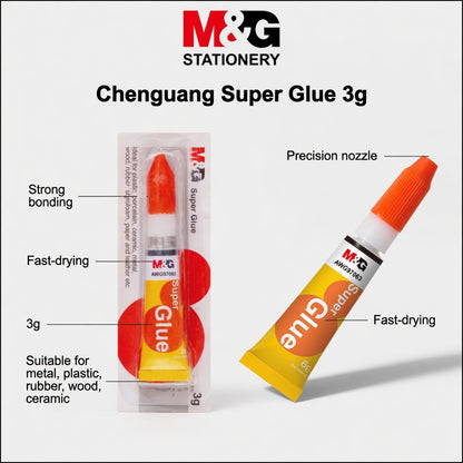 غراء M&amp;G Chenguang فائق القوة، 3 غرام، سريع الجفاف، لتطبيقات ربط قوية ودقيقة - قطعة واحدة - رقم المنتج: AWG97063