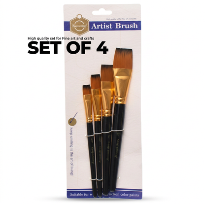 Keep Smiling set of 4 paint brushes studio packshot with label