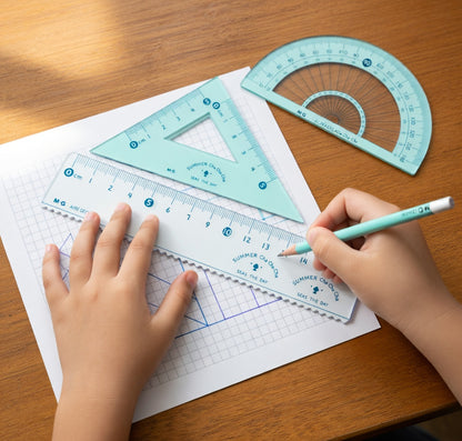 M&G Chenguang Cha Cha Cha Geometrical Set, Fun Measuring Tools, Durable Plastic - 15cm - No:ARL960AP
