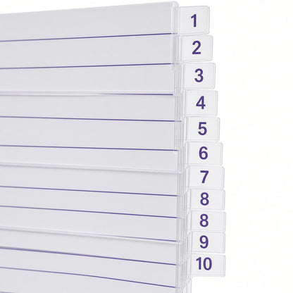YASSIN A4 10-Section Transparent Index Dividers – Numbered File Organizer with Reinforced Mylar Tabs - No: 2110