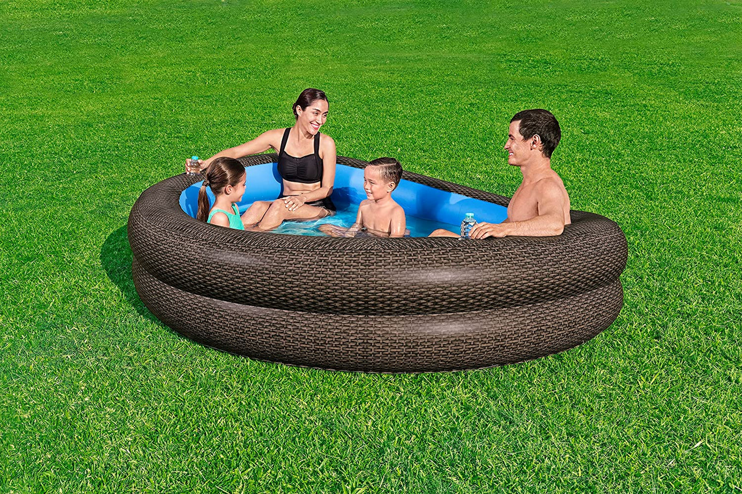 Bestway TruPrint inflatable  Wicker Family Pool 231*178*53cm - No:54426